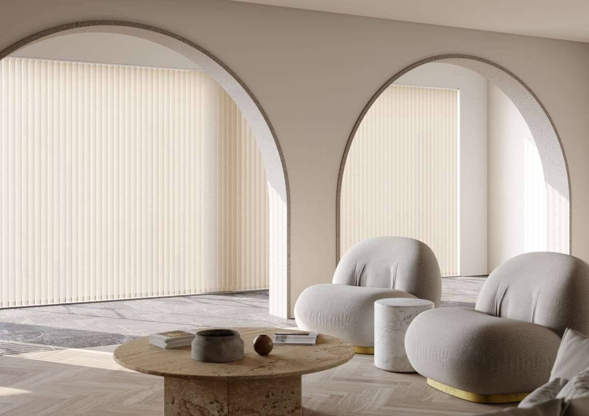 Vertical blinds fitted to a window